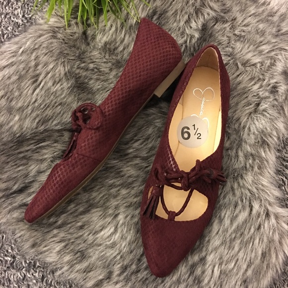 Jessica Simpson Shoes - LIKE NEW- maroon tassel flats!!
